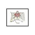 Picture of Goalie in Net _GroupedProduct_Rectangle_Landscape_Mini_ _GroupedProduct_Rectangle_Landscape_Canvas_Framed_