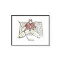 Picture of Goalie in Net _GroupedProduct_Rectangle_Landscape_Mini_ _GroupedProduct_Rectangle_Landscape_Canvas_Framed_