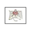 Picture of Goalie in Net _GroupedProduct_Rectangle_Landscape_Mini_ _GroupedProduct_Rectangle_Landscape_Canvas_Framed_