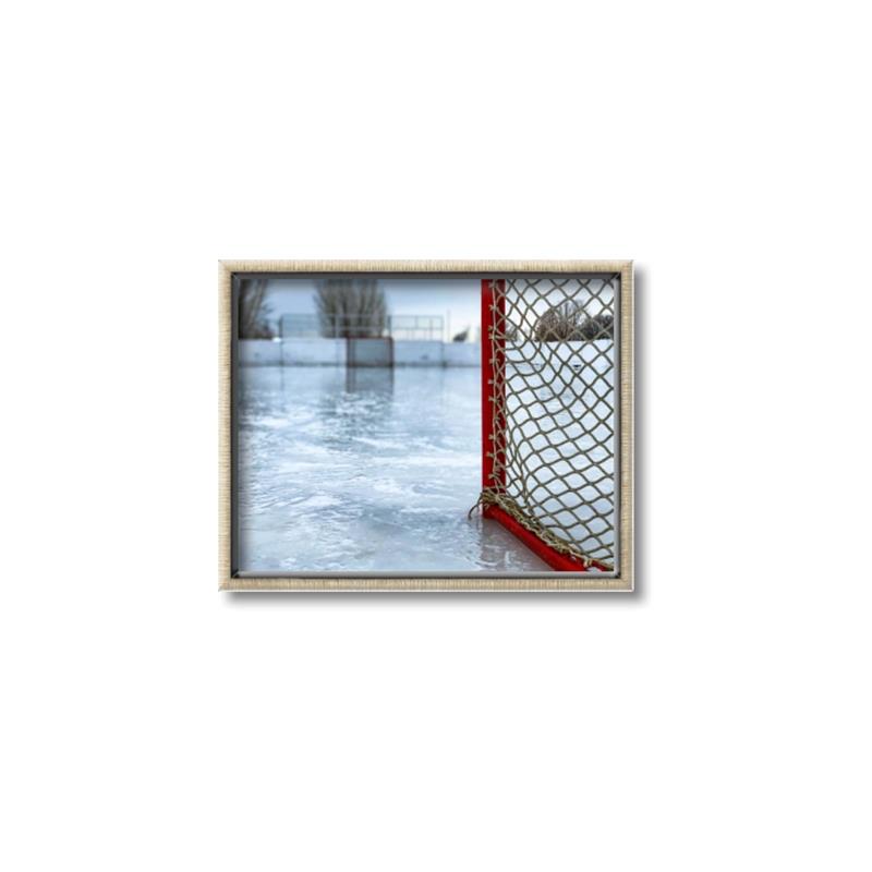 Picture of Red and White Hockey Goal _GroupedProduct_Rectangle_Landscape_Mini_ _GroupedProduct_Rectangle_Landscape_Canvas_Framed_