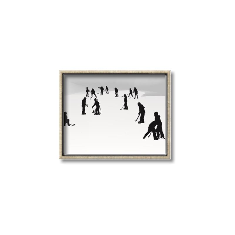 Picture of Kids Playing Hockey Outdoors _GroupedProduct_Rectangle_Landscape_Mini_ _GroupedProduct_Rectangle_Landscape_Canvas_Framed_