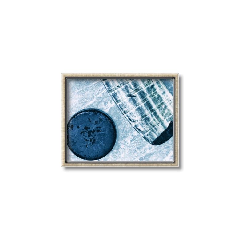 Picture of Hockey Stick and Puck _GroupedProduct_Rectangle_Landscape_Mini_ _GroupedProduct_Rectangle_Landscape_Canvas_Framed_