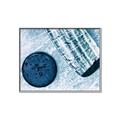 Picture of Hockey Stick and Puck _GroupedProduct_Rectangle_Landscape_Mini_ _GroupedProduct_Rectangle_Landscape_Canvas_Framed_