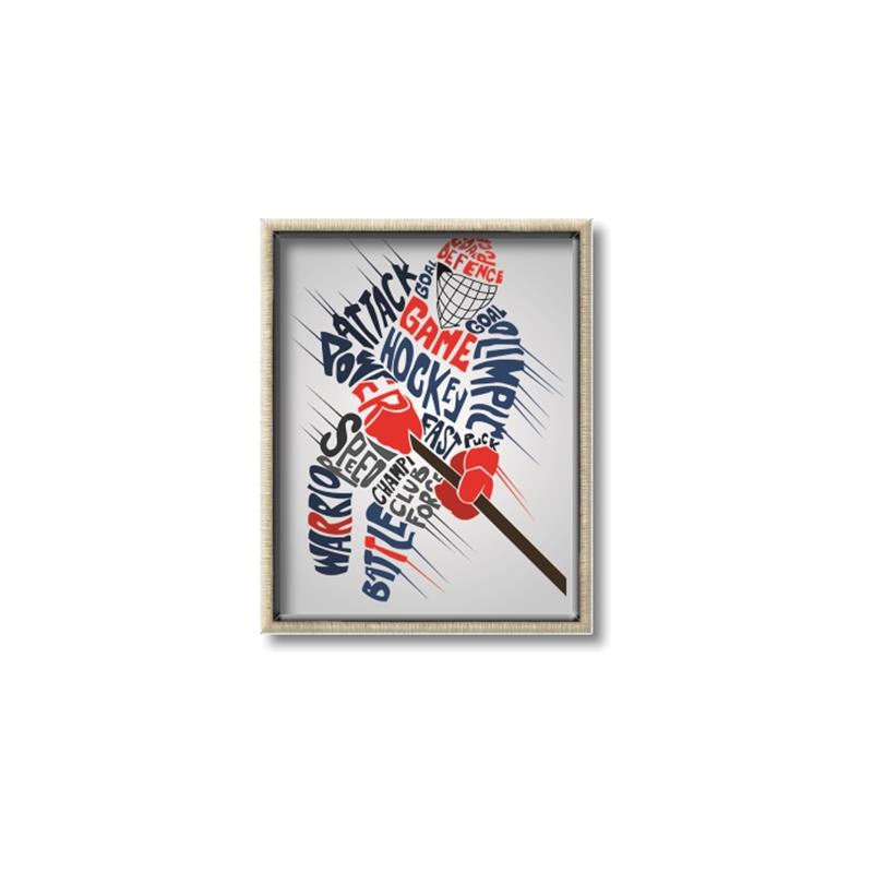 Picture of Hockey Words Player _GroupedProduct_Rectangle_Portrait_Mini_ _GroupedProduct_Rectangle_Portrait_Canvas_Framed_