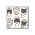 Picture of All the Masks _GroupedProduct_Square_Mini_ _GroupedProduct_Square_Canvas_Framed_