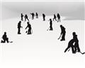 Picture of Kids Playing Hockey Outdoors _GroupedProduct_Rectangle_Landscape_Mini_ _GroupedProduct_Rectangle_Landscape_Unframed_Print_Only_