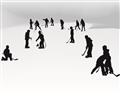 Picture of Kids Playing Hockey Outdoors _GroupedProduct_Rectangle_Landscape_Mini_ _GroupedProduct_Rectangle_Landscape_Unframed_Print_Only_