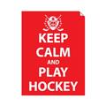 Picture of Keep Calm Play Hockey Red _GroupedProduct_Rectangle_Portrait_Mini_ _GroupedProduct_Rectangle_Portrait_Unframed_Print_Only_
