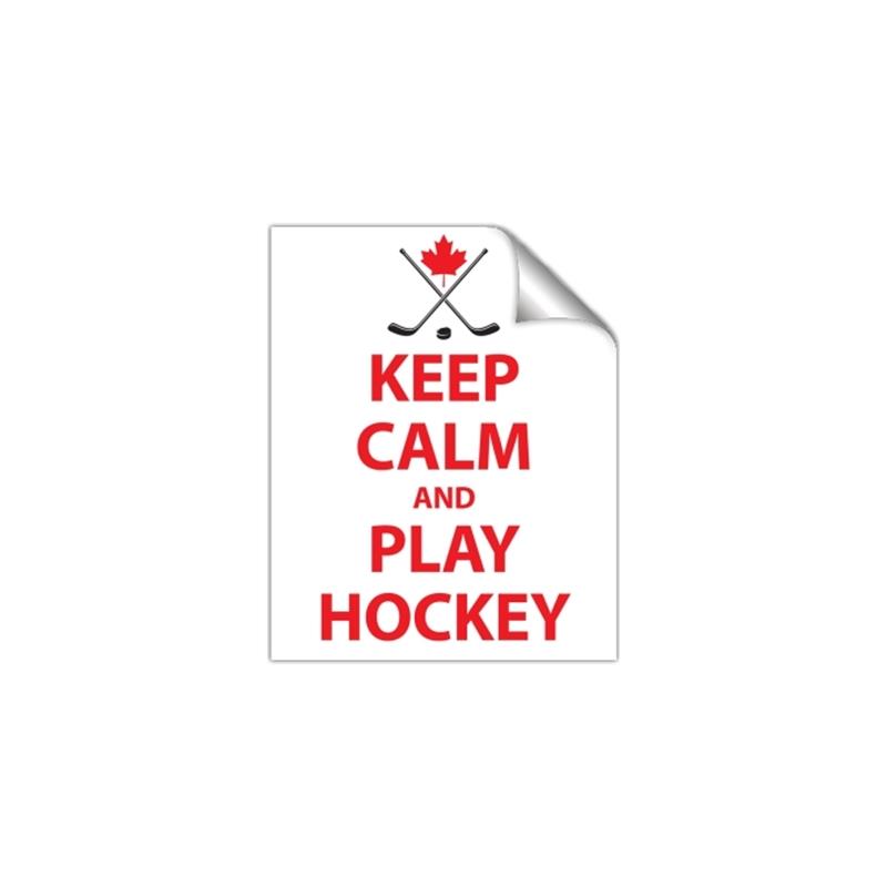 Picture of Keep Calm Play Hockey White  _GroupedProduct_Rectangle_Portrait_Mini_ _GroupedProduct_Rectangle_Portrait_Unframed_Print_Only_