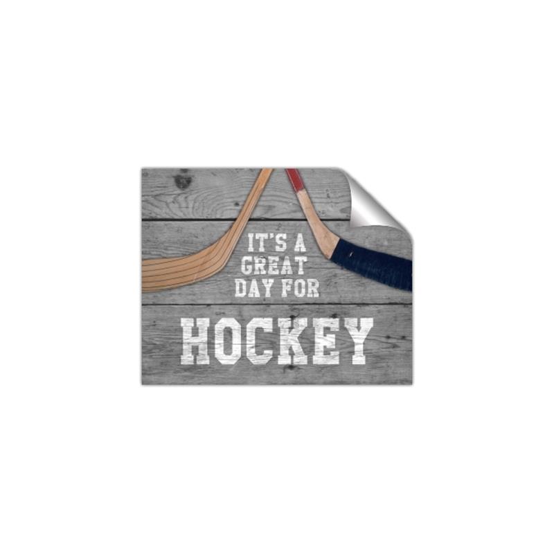Picture of Great Day for Hockey on Wood _GroupedProduct_Rectangle_Landscape_Mini_ _GroupedProduct_Rectangle_Landscape_Unframed_Print_Only_
