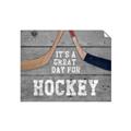 Picture of Great Day for Hockey on Wood _GroupedProduct_Rectangle_Landscape_Mini_ _GroupedProduct_Rectangle_Landscape_Unframed_Print_Only_