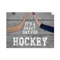 Picture of Great Day for Hockey on Wood _GroupedProduct_Rectangle_Landscape_Mini_ _GroupedProduct_Rectangle_Landscape_Unframed_Print_Only_
