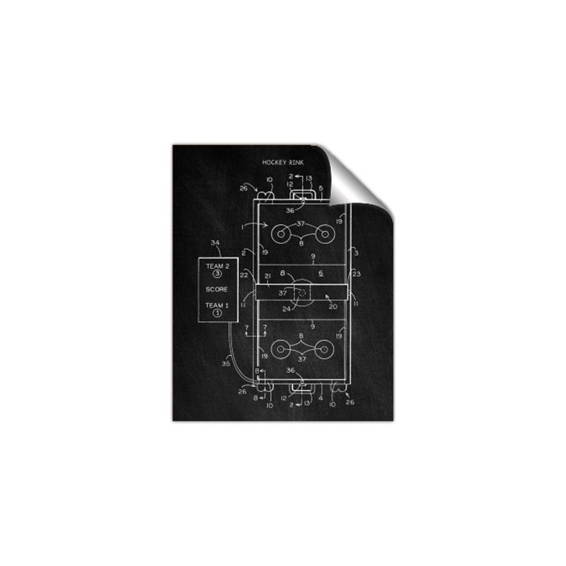 Picture of Hockey Rink Blueprint _GroupedProduct_Rectangle_Portrait_Mini_ _GroupedProduct_Rectangle_Portrait_Unframed_Print_Only_
