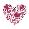 Picture of Pink Heart Hockey _GroupedProduct_Square_Mini_ _GroupedProduct_Square_Unframed_Print_Only_