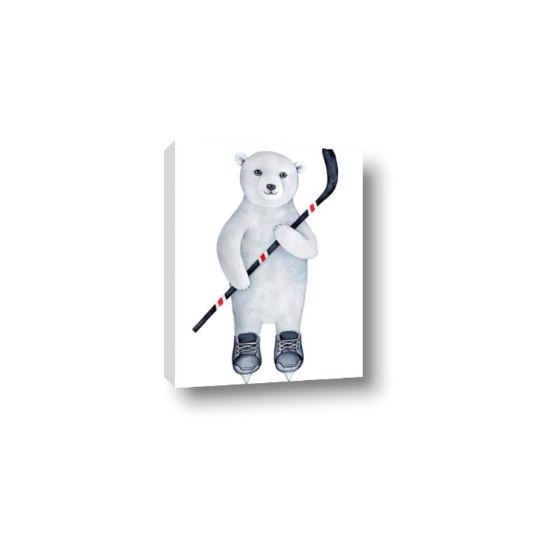 Picture of Hockey Polar Bear _GroupedProduct_Rectangle_Portrait_Mini_ _GroupedProduct_Rectangle_Portrait_Canvas_