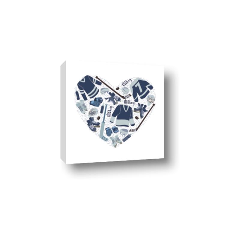 Picture of Blue Heart Hockey _GroupedProduct_Square_Mini_ _GroupedProduct_Square_Canvas_