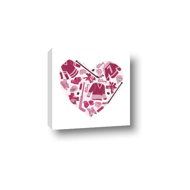 Picture of Pink Heart Hockey _GroupedProduct_Square_Mini_ _GroupedProduct_Square_Canvas_