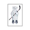 Picture of Hockey Polar Bear _GroupedProduct_Rectangle_Portrait_Mini_ _GroupedProduct_Rectangle_Portrait_Canvas_Framed_