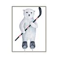 Picture of Hockey Polar Bear _GroupedProduct_Rectangle_Portrait_Mini_ _GroupedProduct_Rectangle_Portrait_Canvas_Framed_