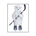 Picture of Hockey Polar Bear _GroupedProduct_Rectangle_Portrait_Mini_ _GroupedProduct_Rectangle_Portrait_Canvas_Framed_