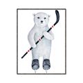 Picture of Hockey Polar Bear _GroupedProduct_Rectangle_Portrait_Mini_ _GroupedProduct_Rectangle_Portrait_Canvas_Framed_