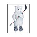 Picture of Hockey Polar Bear _GroupedProduct_Rectangle_Portrait_Mini_ _GroupedProduct_Rectangle_Portrait_Canvas_Framed_