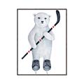Picture of Hockey Polar Bear _GroupedProduct_Rectangle_Portrait_Mini_ _GroupedProduct_Rectangle_Portrait_Canvas_Framed_
