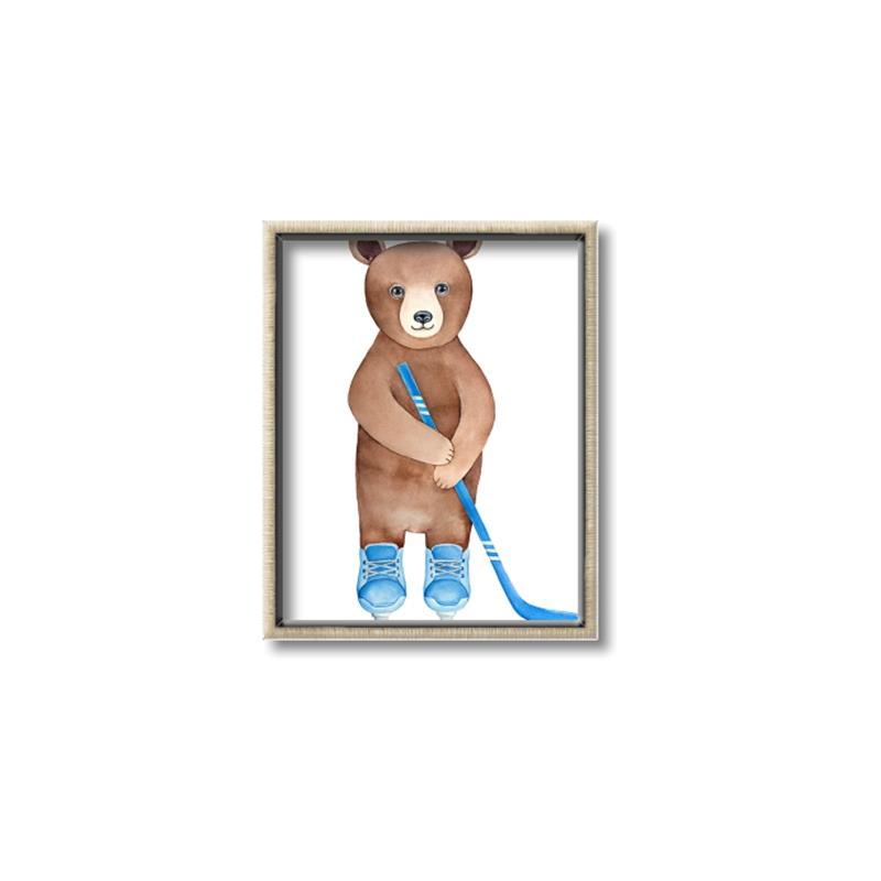 Picture of Hockey Bear _GroupedProduct_Rectangle_Portrait_Mini_ _GroupedProduct_Rectangle_Portrait_Canvas_Framed_