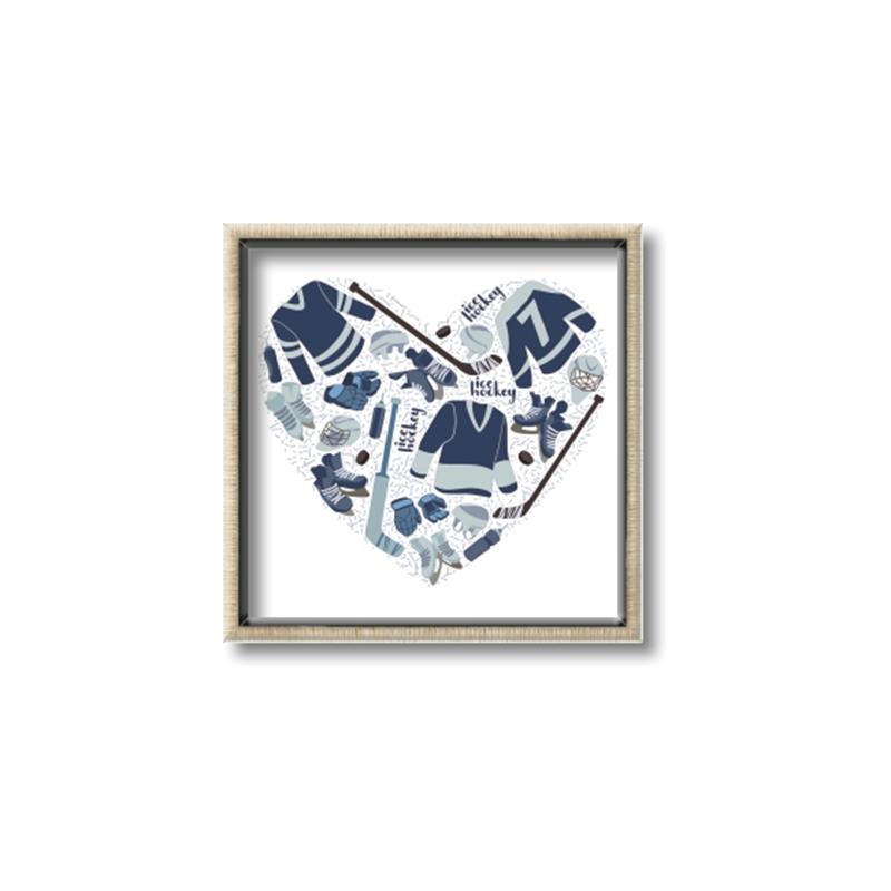 Picture of Blue Heart Hockey _GroupedProduct_Square_Mini_ _GroupedProduct_Square_Canvas_Framed_