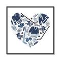 Picture of Blue Heart Hockey _GroupedProduct_Square_Mini_ _GroupedProduct_Square_Canvas_Framed_