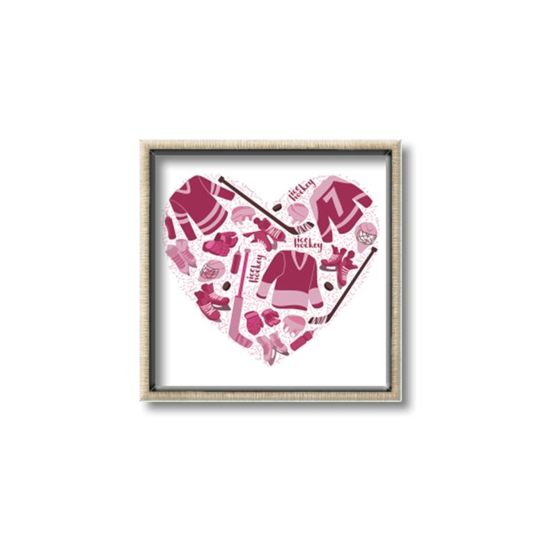 Picture of Pink Heart Hockey _GroupedProduct_Square_Mini_ _GroupedProduct_Square_Canvas_Framed_
