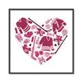 Picture of Pink Heart Hockey _GroupedProduct_Square_Mini_ _GroupedProduct_Square_Canvas_Framed_