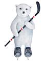Picture of Hockey Polar Bear _GroupedProduct_Rectangle_Portrait_Mini_ _GroupedProduct_Rectangle_Portrait_Unframed_Print_Only_