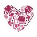 Picture of Pink Heart Hockey _GroupedProduct_Square_Mini_ _GroupedProduct_Square_Unframed_Print_Only_