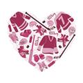 Picture of Pink Heart Hockey _GroupedProduct_Square_Mini_ _GroupedProduct_Square_Unframed_Print_Only_