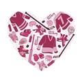 Picture of Pink Heart Hockey _GroupedProduct_Square_Mini_ _GroupedProduct_Square_Unframed_Print_Only_