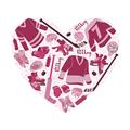 Picture of Pink Heart Hockey _GroupedProduct_Square_Mini_ _GroupedProduct_Square_Unframed_Print_Only_