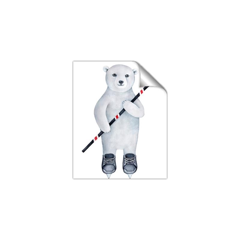 Picture of Hockey Polar Bear _GroupedProduct_Rectangle_Portrait_Mini_ _GroupedProduct_Rectangle_Portrait_Unframed_Print_Only_
