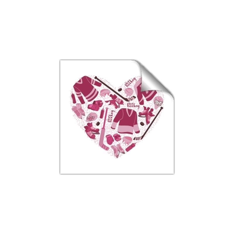 Picture of Pink Heart Hockey _GroupedProduct_Square_Mini_ _GroupedProduct_Square_Unframed_Print_Only_
