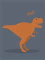 Picture of Orange T-rex Rawr _GroupedProduct_Rectangle_Portrait_Mini_ _GroupedProduct_Rectangle_Portrait_Unframed_Print_Only_