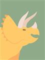 Picture of Yellow Triceratops _GroupedProduct_Rectangle_Portrait_Mini_ _GroupedProduct_Rectangle_Portrait_Unframed_Print_Only_