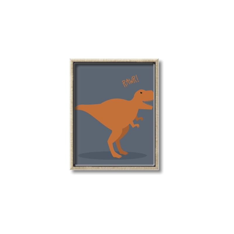Picture of Orange T-rex Rawr _GroupedProduct_Rectangle_Portrait_Mini_ _GroupedProduct_Rectangle_Portrait_Canvas_Framed_
