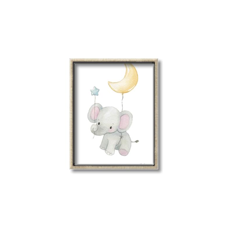 Picture of Floating baby elephant _GroupedProduct_Rectangle_Portrait_Mini_ _GroupedProduct_Rectangle_Portrait_Canvas_Framed_