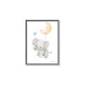 Picture of Floating baby elephant _GroupedProduct_Rectangle_Portrait_Mini_ _GroupedProduct_Rectangle_Portrait_Canvas_Framed_