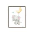 Picture of Floating baby elephant _GroupedProduct_Rectangle_Portrait_Mini_ _GroupedProduct_Rectangle_Portrait_Canvas_Framed_
