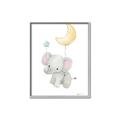 Picture of Floating baby elephant _GroupedProduct_Rectangle_Portrait_Mini_ _GroupedProduct_Rectangle_Portrait_Canvas_Framed_