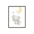Picture of Floating baby elephant _GroupedProduct_Rectangle_Portrait_Mini_ _GroupedProduct_Rectangle_Portrait_Canvas_Framed_