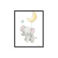 Picture of Floating baby elephant _GroupedProduct_Rectangle_Portrait_Mini_ _GroupedProduct_Rectangle_Portrait_Canvas_Framed_