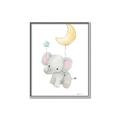 Picture of Floating baby elephant _GroupedProduct_Rectangle_Portrait_Mini_ _GroupedProduct_Rectangle_Portrait_Canvas_Framed_