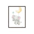 Picture of Floating baby elephant _GroupedProduct_Rectangle_Portrait_Mini_ _GroupedProduct_Rectangle_Portrait_Canvas_Framed_